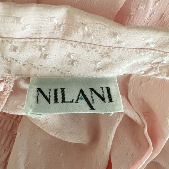 NILANI NWT Vintage Woman’s Pink Diamond Embroidered JewelryCollar Blouse-Size 10 - Picture 3 of 12